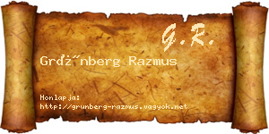 Grünberg Razmus névjegykártya